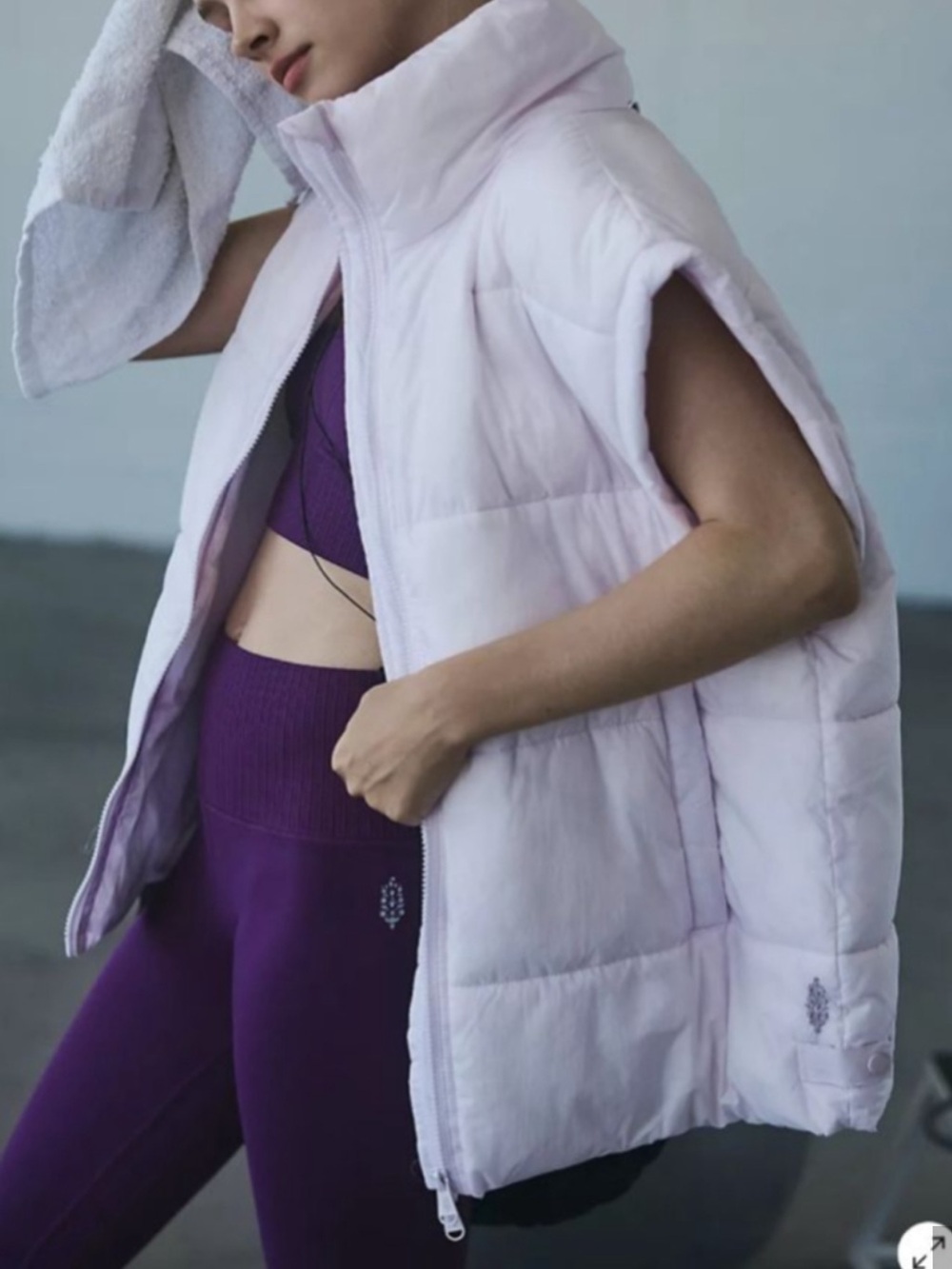 FP Movement Free People Light Purple Quilted Puffer Vest